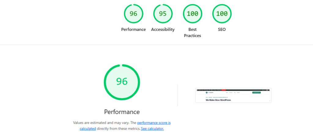 Consistenly 90+ Google page speed score on desktop